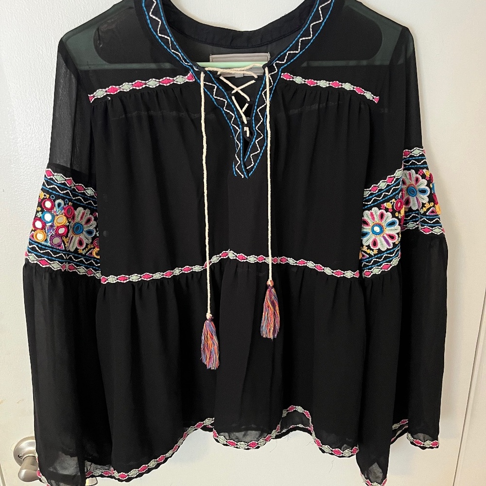 Double D Ranch - Sheer Embellished Top
